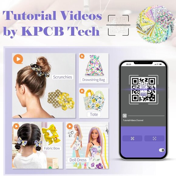 Mini White Sewing Machine with Full Kit and Fabric Bundles - Portable Beginner F - Picture 3 of 8